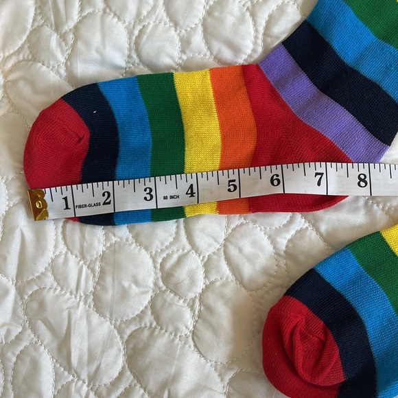 Rainbow, knee-high, footed women’s socks - Picture 5 of 6